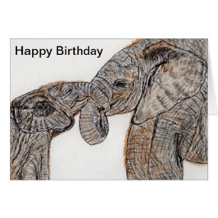 Elephants Birthday Card mum dad son daughter etc