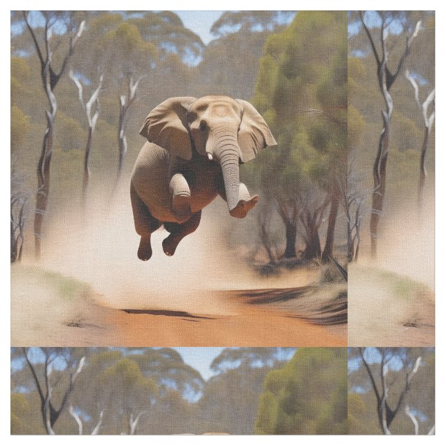 Elephants Can Jump, Fabric (Close Up)