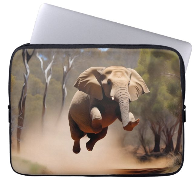 Elephants Can Jump, Laptop Sleeve (Front)