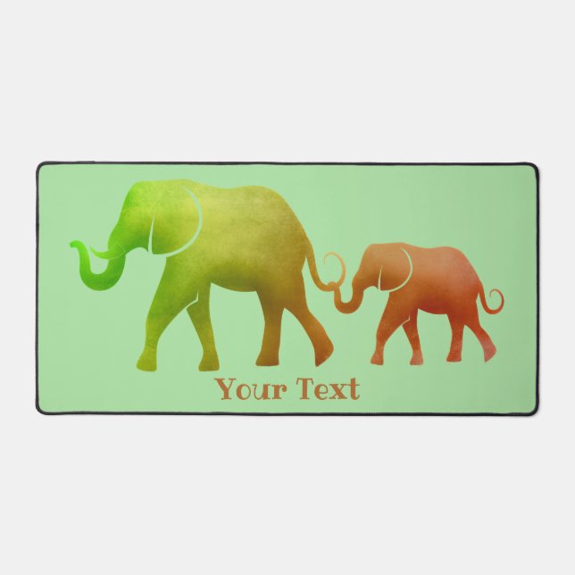 Elephants Design Desk Mat (Front)