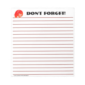 Elephants Don't Forget (Custom Notepad) Notepad