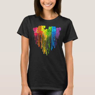 Elephants Dripping Heart Lgbt T-Shirt