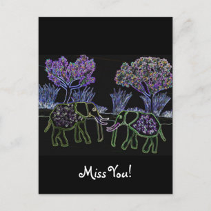 Elephants Electric Valentine Postcards