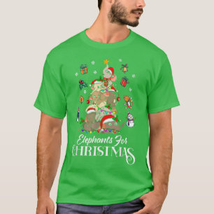 Elephants For Christmas Tree Xmas All I Want Is E T-Shirt