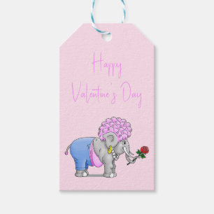 Elephants Happy Valentines Day Gift Tags