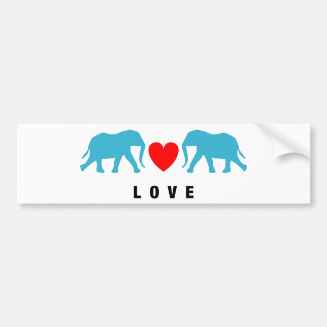 Elephants in Love Bumper Sticker (Front)