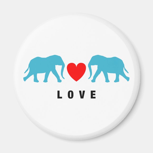 Elephants in Love Magnet (Front)