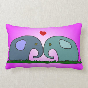 Elephants in love pillow