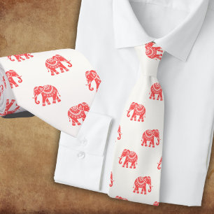 Elephants in red dressed up (on white) tie