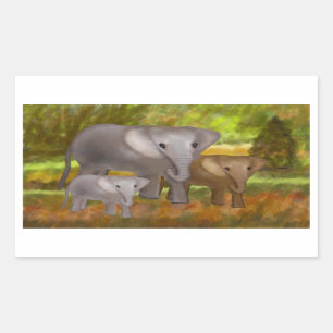 Elephants in the Rainforest Stickers