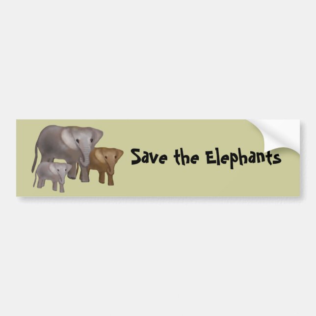 Elephants in the Wild Bumper Stickers (Front)