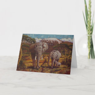 Elephants & Kilimanjaro Thank You Card