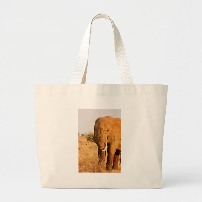 Elephants Large Tote Bag (Front)