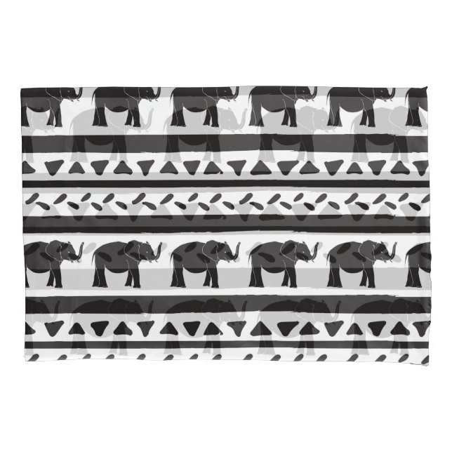 Elephants, lines, triangles, decorative seamless. pillowcase (Front)