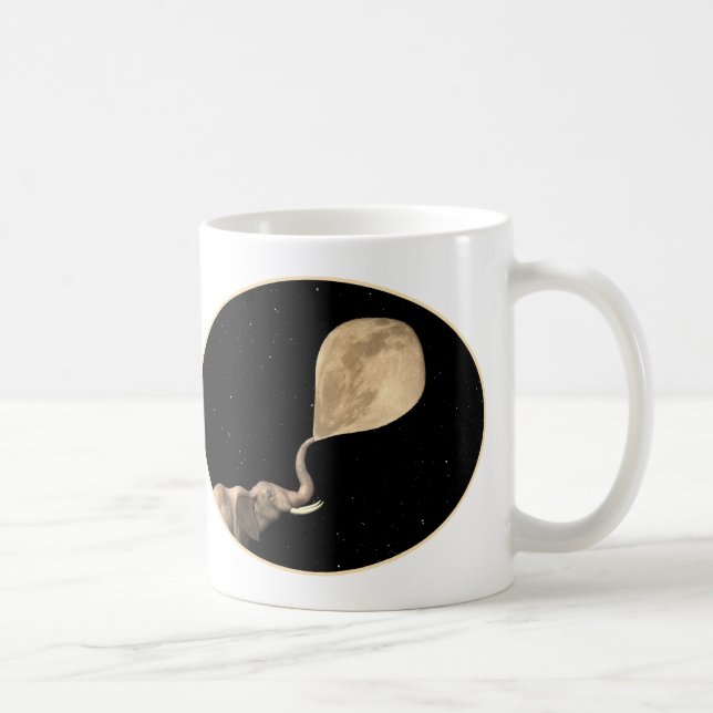 Elephants Make Full Moon Coffee Mug (Right)
