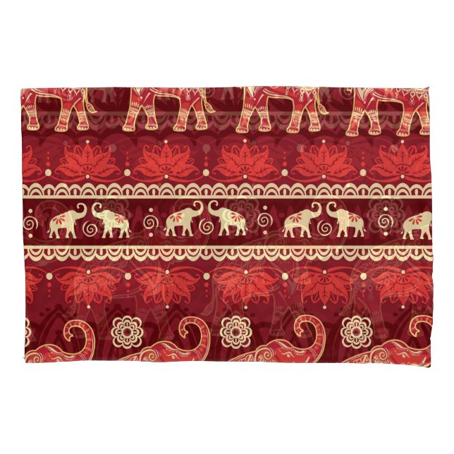 Elephants March: Playful Seamless Pattern. Pillowcase (Front)