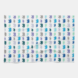 elephants marching tea towel