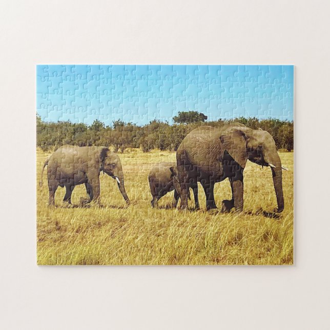 Elephants, Masai Mara Jigsaw Puzzle (Horizontal)