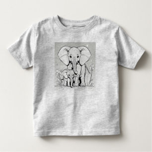 Elephants mother and baby Design T-Shir Toddler T-Shirt