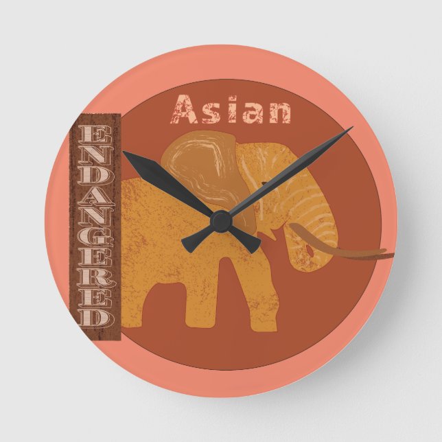 Elephants Need Our Help Round Clock (Front)