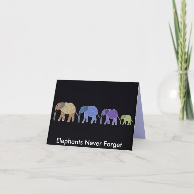 Elephants Never Forget Cards (Front)