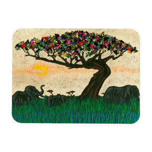 Elephants on the Planes of Africa Magnet