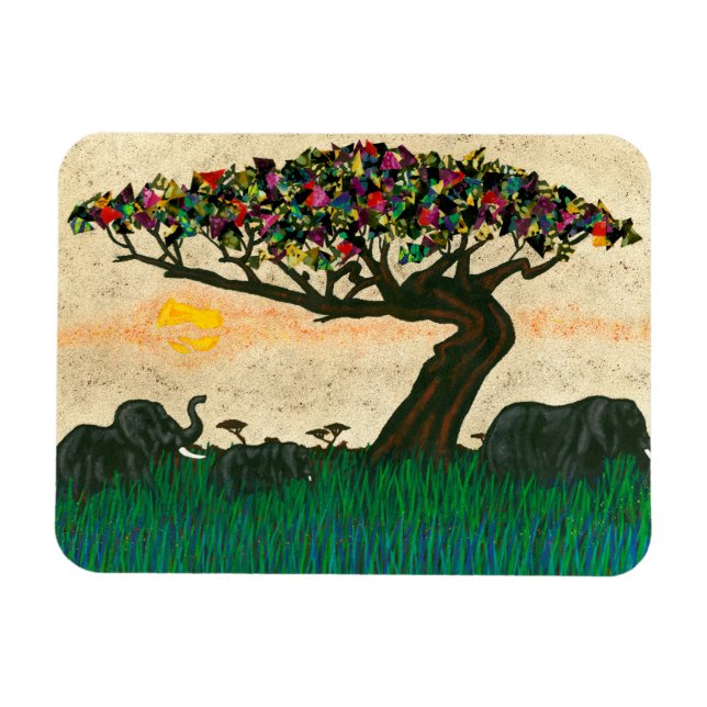 Elephants on the Planes of Africa Magnet (Horizontal)