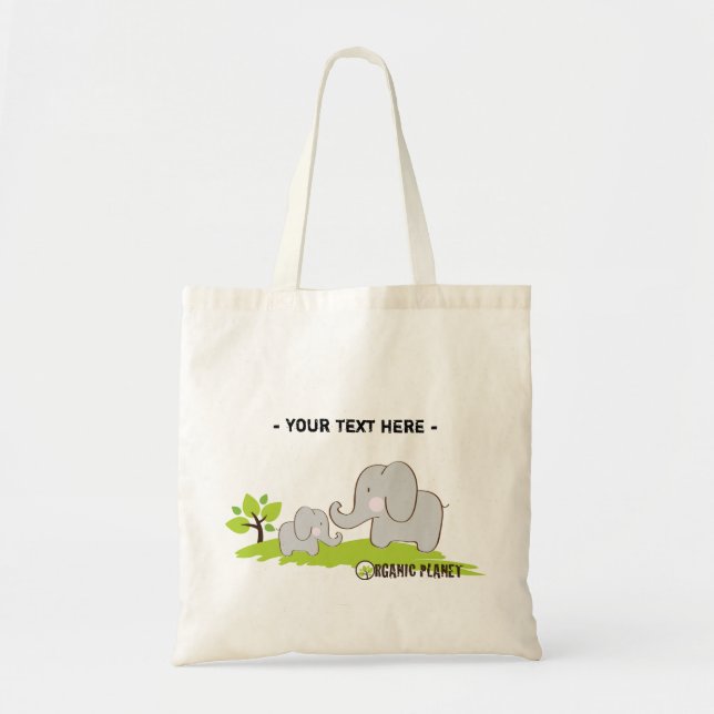 Elephants Organic Planet Canvas Reusable Bags (Front)