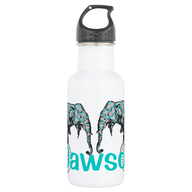 Elephants Plus Bikes Equal YIKES! 532 Ml Water Bottle (Front)