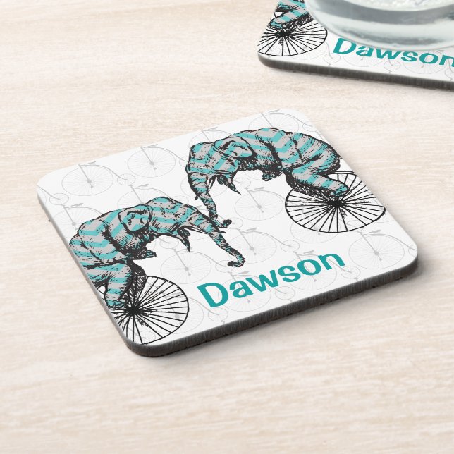 Elephants Plus Bikes Equal YIKES! Coaster (Left Side)