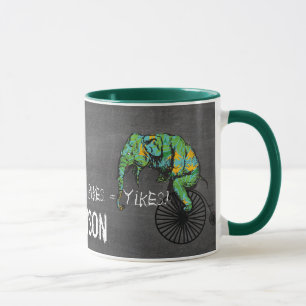 Elephants Plus Bikes Equal YIKES! Mug