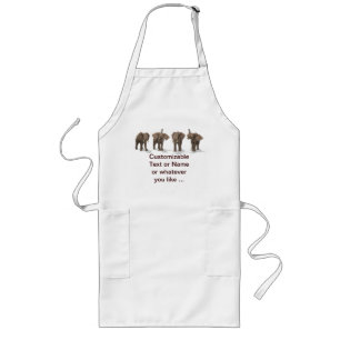 Elephants Quartet Long Apron