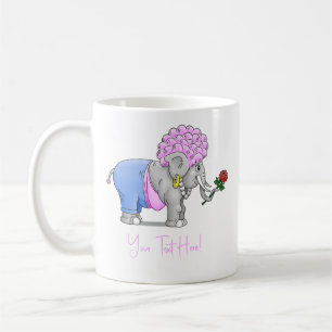 Elephant's red rose for Valentine's Day Coffee Mug