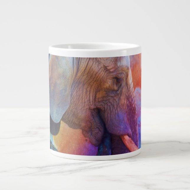 ELEPHANTS REMEMBERING AFRICAN WATERS LARGE COFFEE MUG (Front)