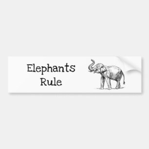 Elephants Rule Bumper Sticker