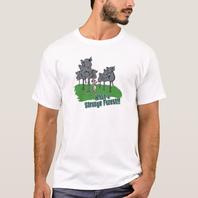 elephants scared of mouse funny forest vector cart T-Shirt (Front)