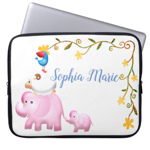 Elephants, Sheep & Bird Animal Tower Laptop Sleeve