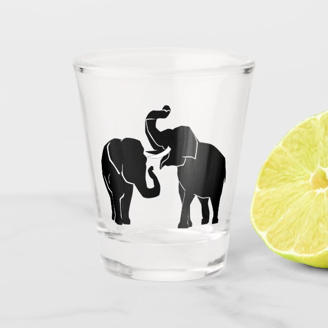Elephants Shot Glass (Front)