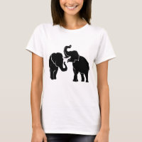 Elephants - Silhouette - Painting