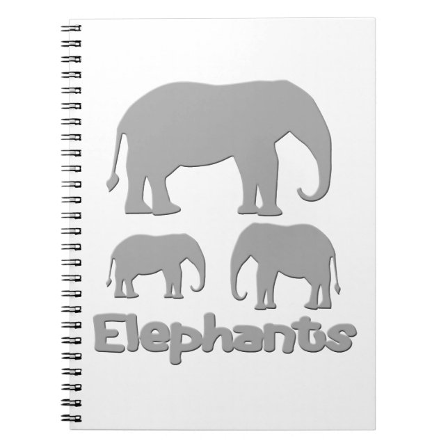 Elephants Spiral Notebook (Front)