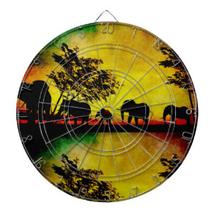 Elephants Sunset Dartboard