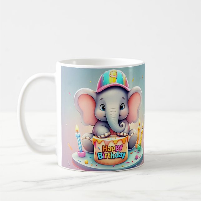 " ELEPHANT'S SWEET CELEBRATION " COFFEE MUG (Left)