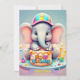 " ELEPHANT'S SWEET CELEBRATION " INVITATION