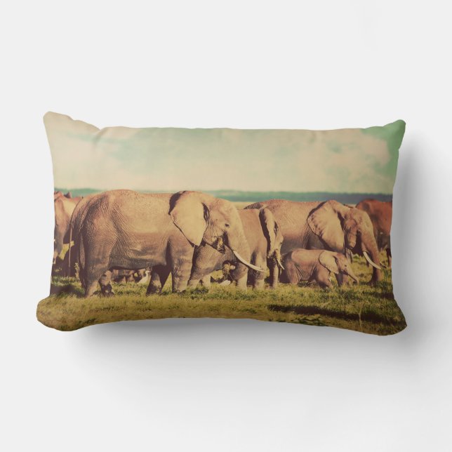 Elephants throw pillows (Front)