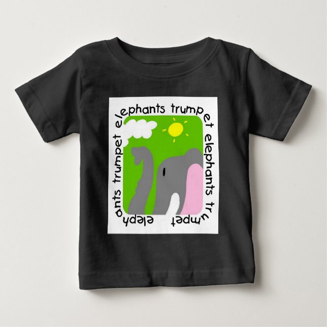 Elephants Trumpet Baby Raglan T-shirt (Front)