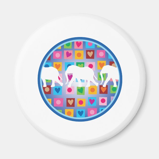 Elephants with Hearts Magnet (Front)