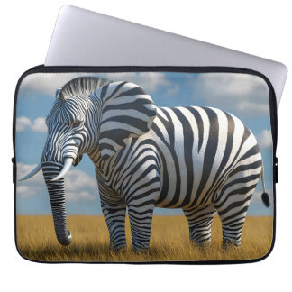 Elephant's Zebra Disguise Laptop Sleeve
