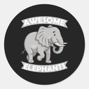 Elephants Zoo Circus Elephant Conservative  Classic Round Sticker