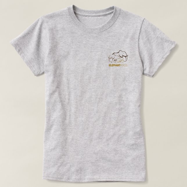 ElephantVoices Logo Back Tee (Grey) (Design Front)