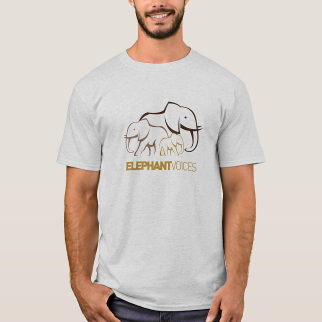 ElephantVoices Logo Tee (Ash) (Front)